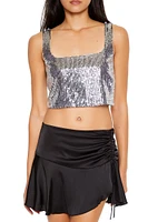 Sequin Cropped Tank Top