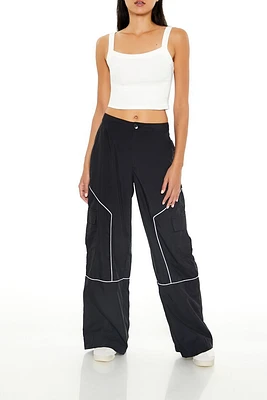 Two-Tone High-Rise Cargo Pants