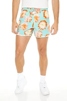 Floral Print Ringer Swim Trunks