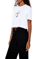 Disco Ball Graphic Cropped Tee