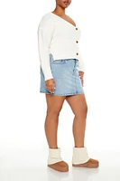 Plus Heart Pocket Denim Mini Skirt