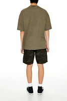 Distressed Camo Denim Shorts