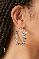 Flower Vine Hoop Earrings