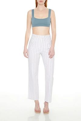 Striped High-Rise Trouser Pants