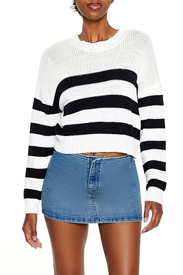 Striped Drop-Sleeve Sweater