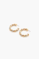 Twisted Two-Tone Hoop Earrings