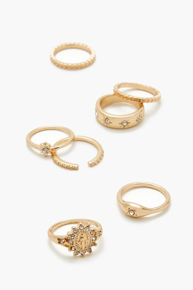 Assorted Rhinestone Ring Set