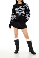 Glitter Knit Snowflake Sweater