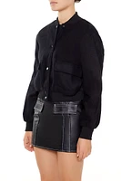 Button-Front Bomber Jacket