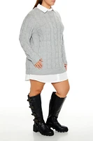 Plus Combo Sweater Mini Dress