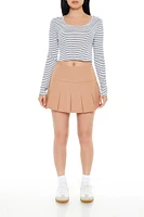 Striped Pointelle Crop Top