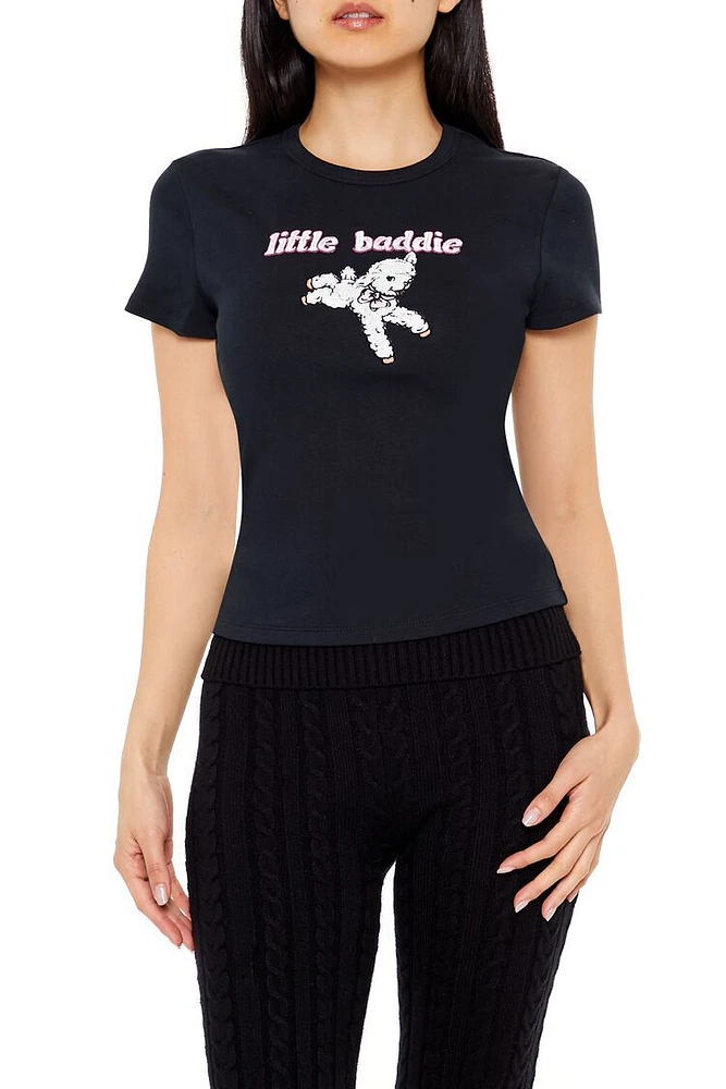 Embroidered Little Baddie Baby Tee