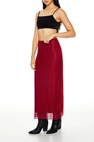 Lace Maxi Column Skirt