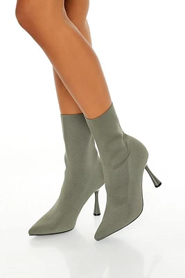 Pointed-Toe Stiletto Sock Booties