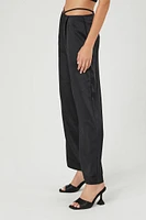 Satin Strappy Mid-Rise Pants