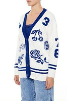 Cherry Graphic Cardigan Sweater