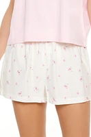 Bow Print Pajama Shorts