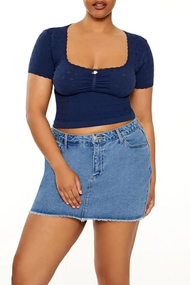 Plus Seamless Rosette Crop Top
