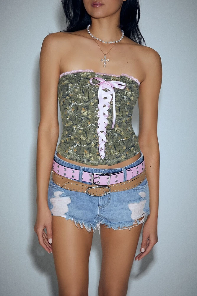Bratz Camo Lace-Up Tube Top
