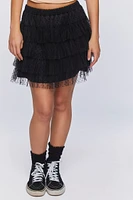 Clip Dot Tiered Mini Skirt