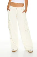 Twill Wide-Leg Cargo Pants