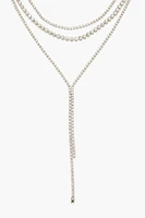 Rhinestone Box Y-Chain Necklace