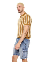 Striped Sweater-Knit Shirt