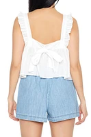 Flounce Ruffle-Trim Crop Top