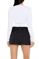 Lace-Trim Wrap Crop Top