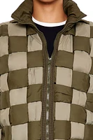 Checkered Basketwoven Vest