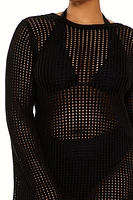 Plus Crochet V-Hem Mini Dress