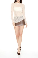 Asymmetrical Sheer Lace Top