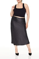 Plus Polka Dot Slip Midi Skirt