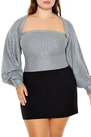 Plus Metallic Shrug Sweater