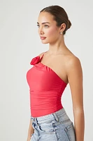 Rosette One-Shoulder Bodysuit