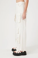 Twill Wide-Leg Cargo Pants