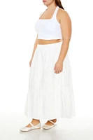 Plus Tiered Maxi Skirt