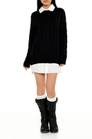 Combo Sweater Shirt Dress