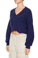 Open-Knit Cropped Sweater