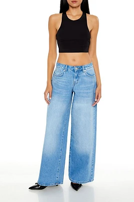 Stone Wash Low-Rise Baggy Jeans