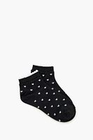 Scalloped Heart Print Ankle Socks