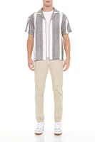 Textured Striped Short-Sleeve Shirt