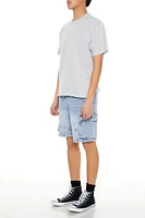 Drawstring Denim Cargo Shorts