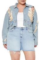 Plus Destroyed Denim Jacket