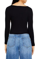 Cropped Long-Sleeve Top