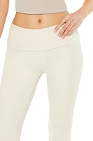 Ribbed Foldover Flare Pants