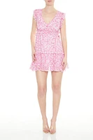 Chiffon Floral Print Mini Dress
