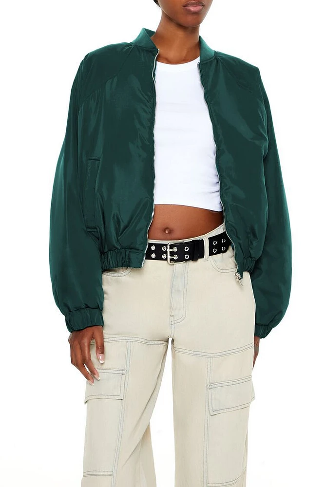 Raglan-Sleeve Bomber Jacket