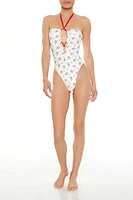 Romantic Floral Monokini One-Piece Swimsuit