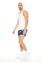 Star Print Drawstring Swim Trunks